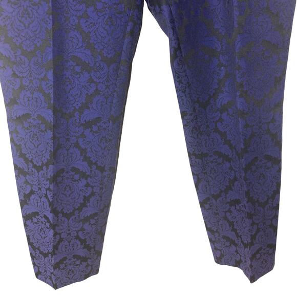 Ted Baker Capri Pants Womens Size 4 (8-10) Purple Black Floral - Picture 5 of 11